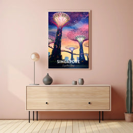 Supertree Grove Sunset in Singapore Urban or Cityscape Poster