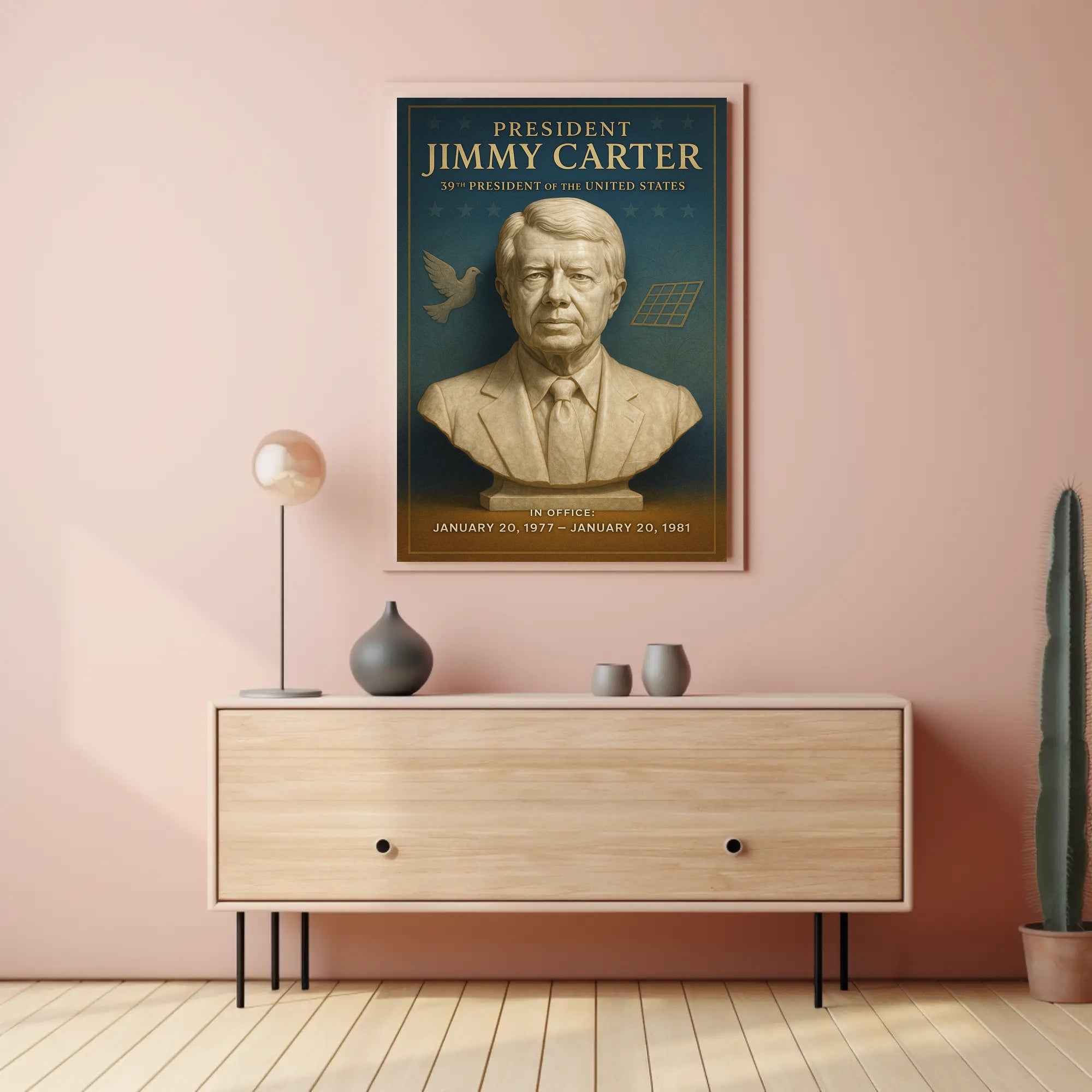 Jimmy Carter 39th President Wall Art Print PosterGoat