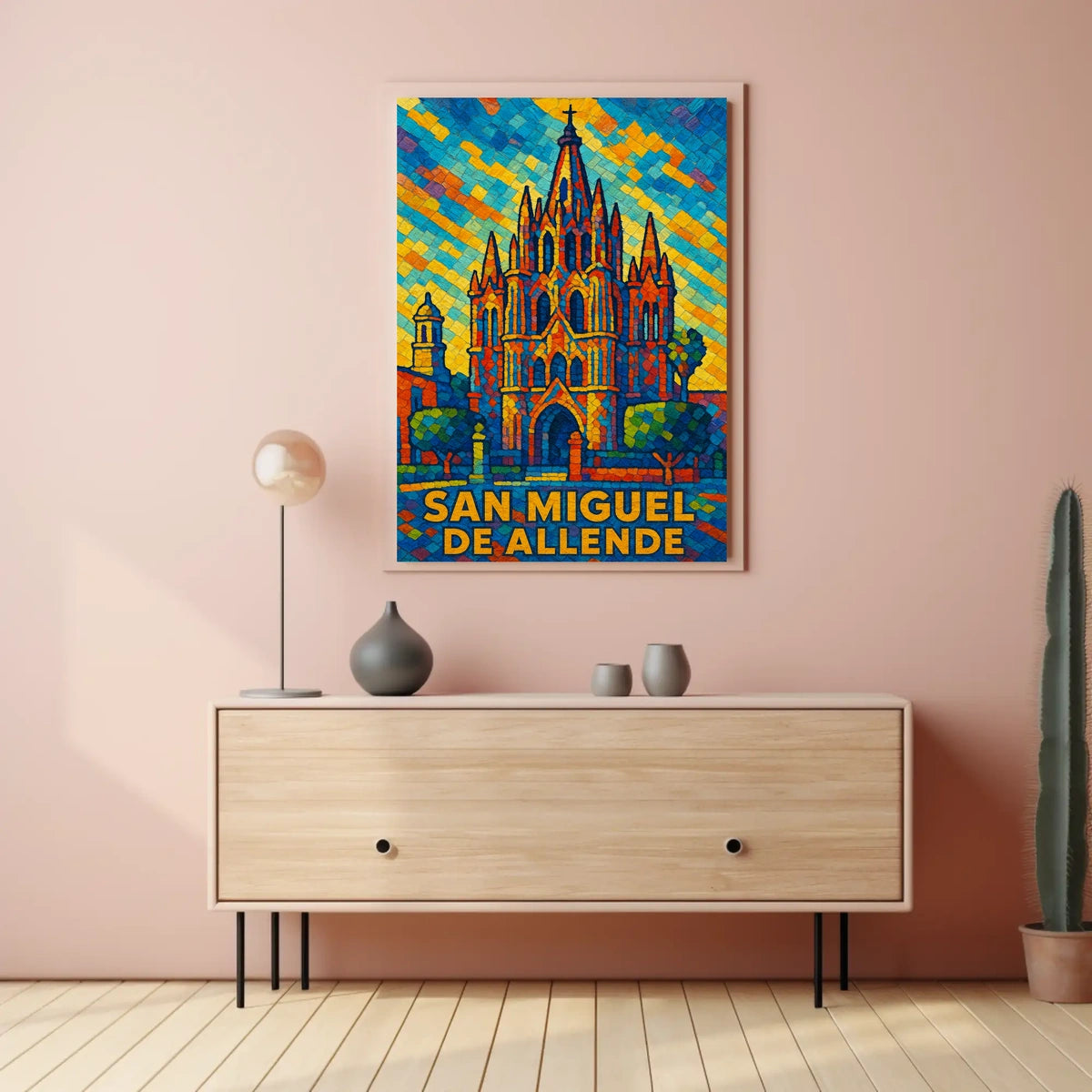 San Miguel de Allende Vibrant Mosaic Poster