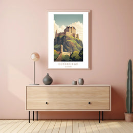 Edinburgh Castle Illustration Poster PosterGoat