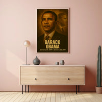 Barack Obama Poster Vintage Analog Film Aesthetic Presidential Portrait Wall Art Historical Print