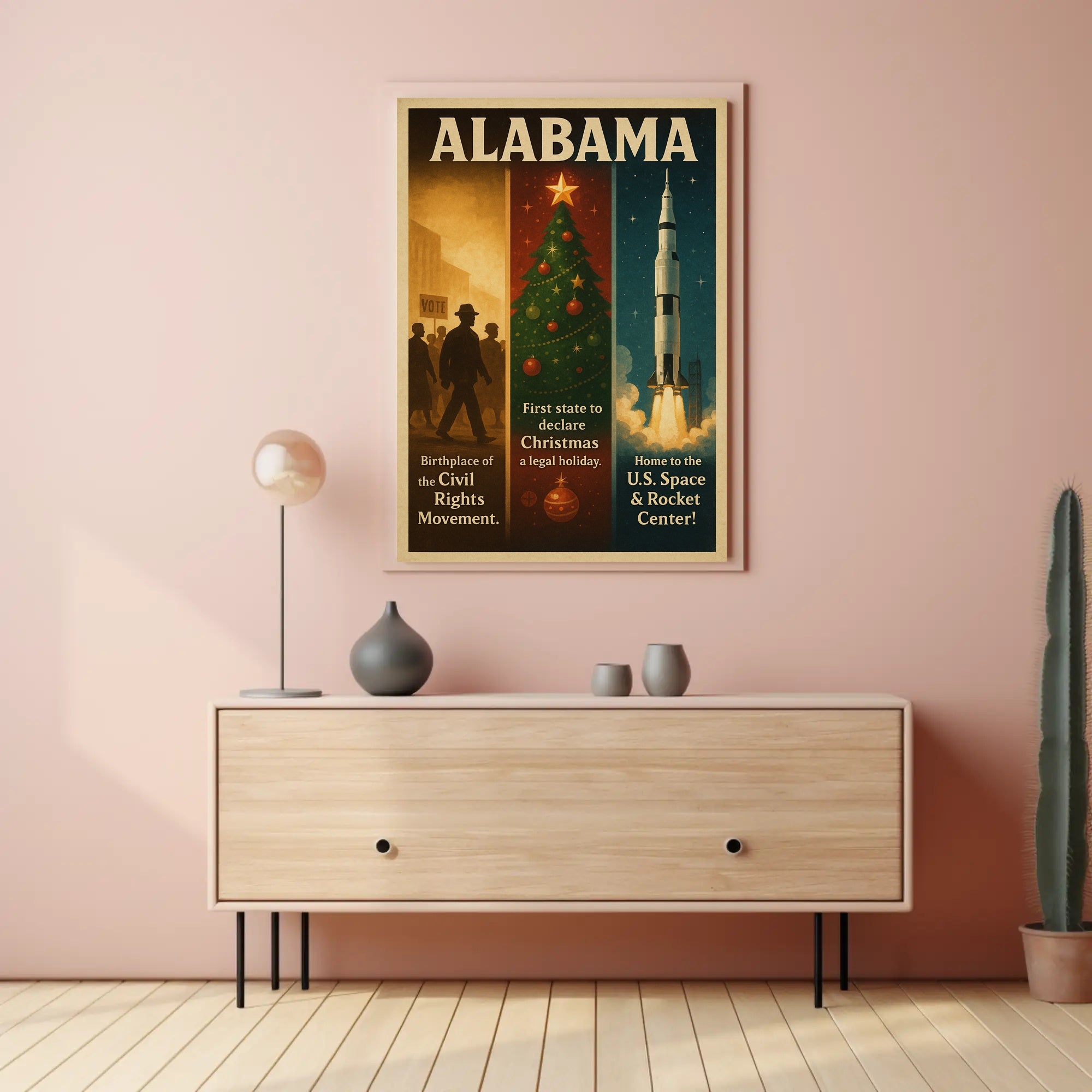 Alabama A State Of Historical Poster