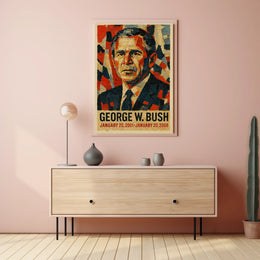 George W. Bush 43rd President of the United States Layered paper Collage Poster