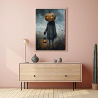 Halloween Jack Lantern Scarecrow Dark Artistic Poster