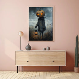 Halloween Jack Lantern Scarecrow Dark Artistic Poster