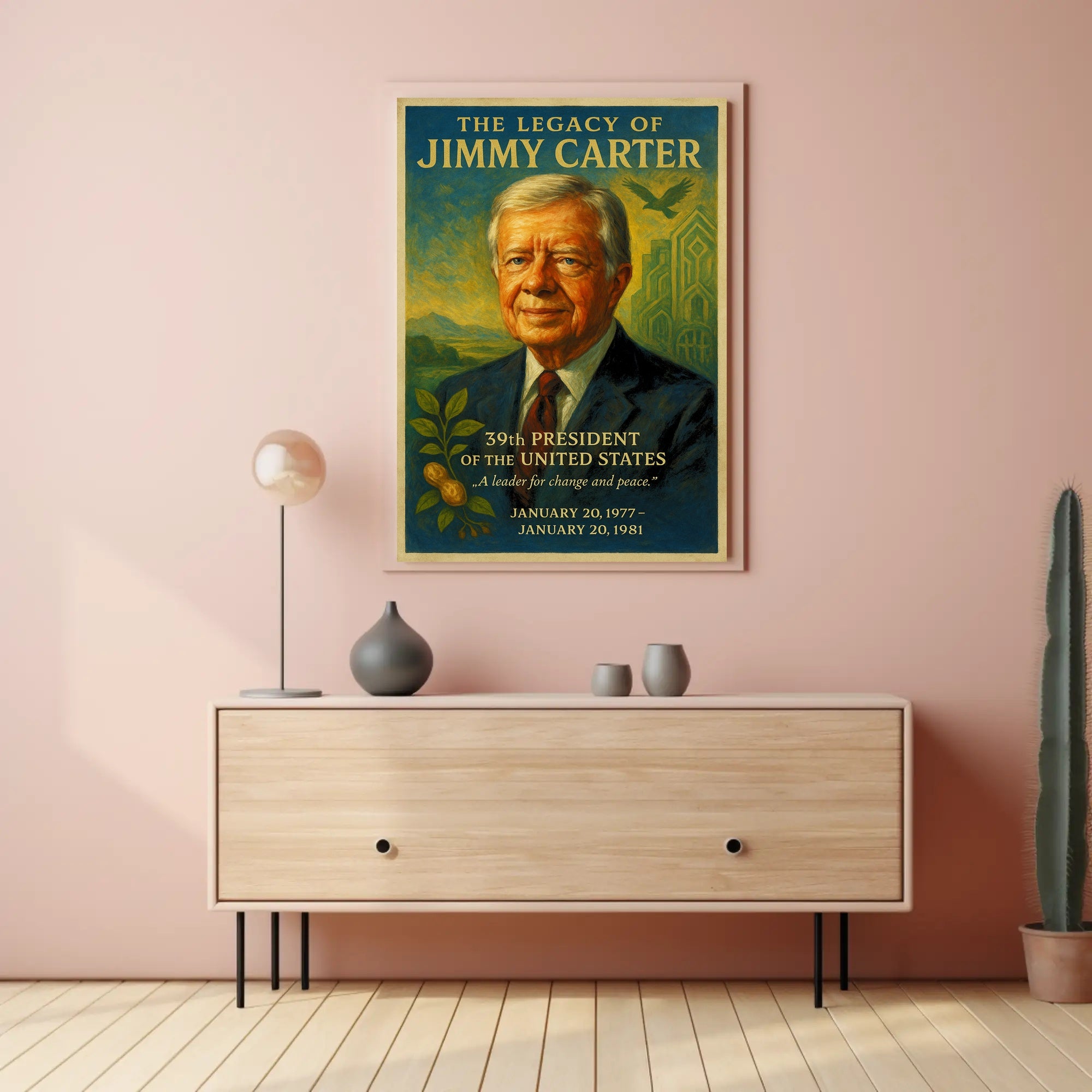 Jimmy Carter 39th President Wall Art Print PosterGoat