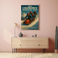 1924 Chamonix Bobsleigh Team Poster