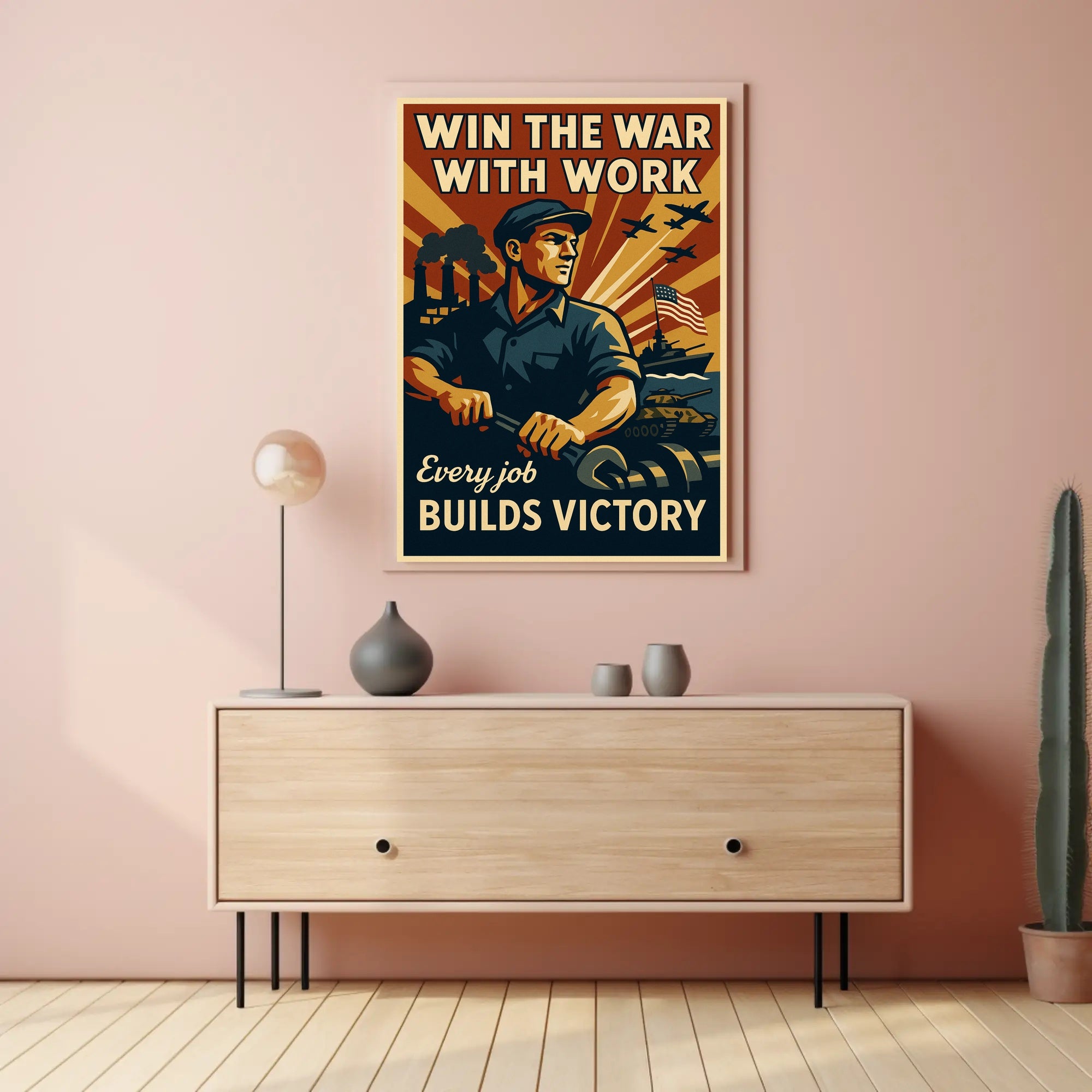 World War II Home-Front Labor Propaganda Poster