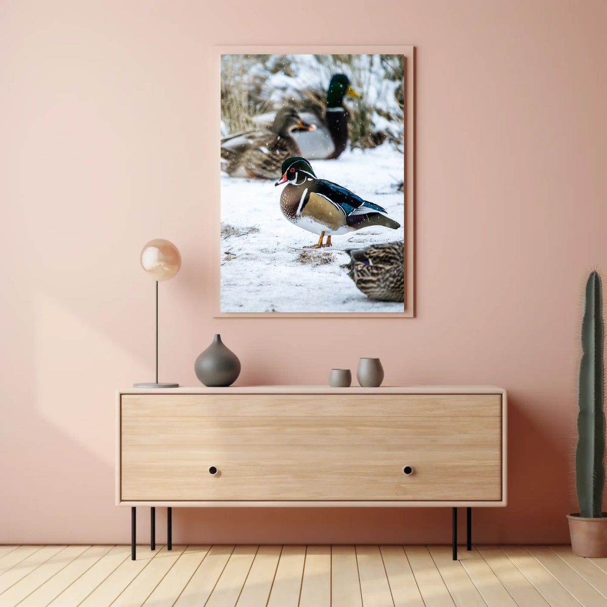 Winter Serenity Ducks In Snow Poster
