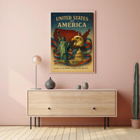 United States of America Land of the Free Poster PosterGoat