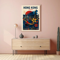 Hong Kong  A Vibrant Cityscape Poster PosterGoat
