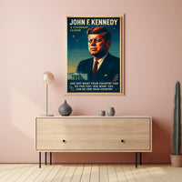 JFK Patriotic Retro Poster with Inspirational Quote