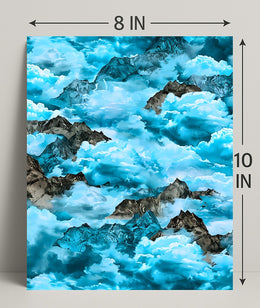 Majestic Mountain Clouds William Morris Art Poster