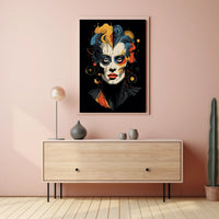 Abstract Artistic Poster with Geometric Shapes and Bold Colors