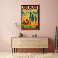 Abu Dhabi's Skyline Jewel of the Emirates Travel Poster
