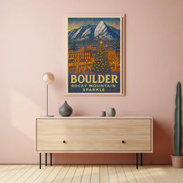 Boulder Rocky Mountain Sparkle Poster
