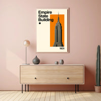 Empire State Building Art Deco Travel Poster