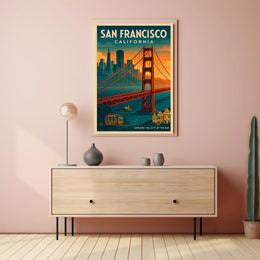 San Francisco Vintage Travel Poster Wall Art