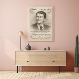 Ronald Reagan 40th President Sketch Poster Wall Art Print PosterGoat