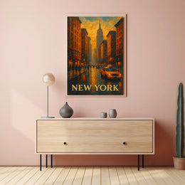 Digital New York Skyline Poster Museum Quality Urban Decor
