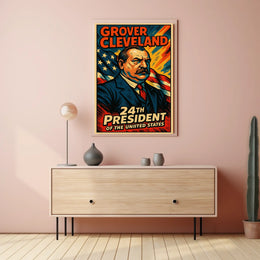 Grover Cleveland 24th President Poster Vintage Wall Art