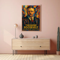 Theodore Roosevelt 26th President of the United States Glitch Hop Art Poster