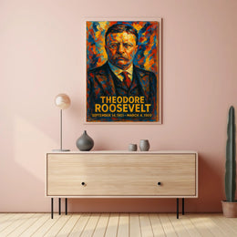Theodore Roosevelt 26th President of the United States Glitch Hop Art Poster