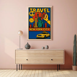 Statue Of Liberty New York Travel Poster Modern Wall Art