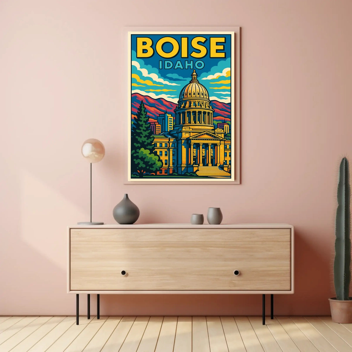 Boise, Idaho Vibrant Cityscape Poster