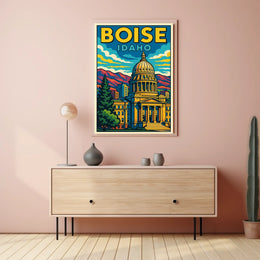 Boise, Idaho Vibrant Cityscape Poster