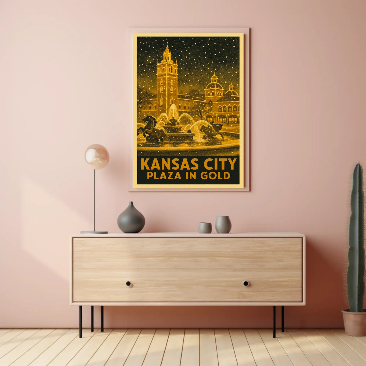 Kansas City Plaza in Gold Poster