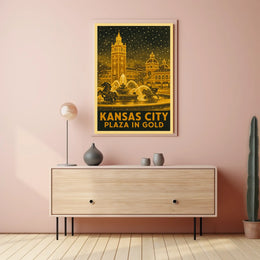 Kansas City Plaza in Gold Poster