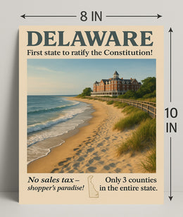 Delaware First State Highlights Wall Art Print PosterGoat