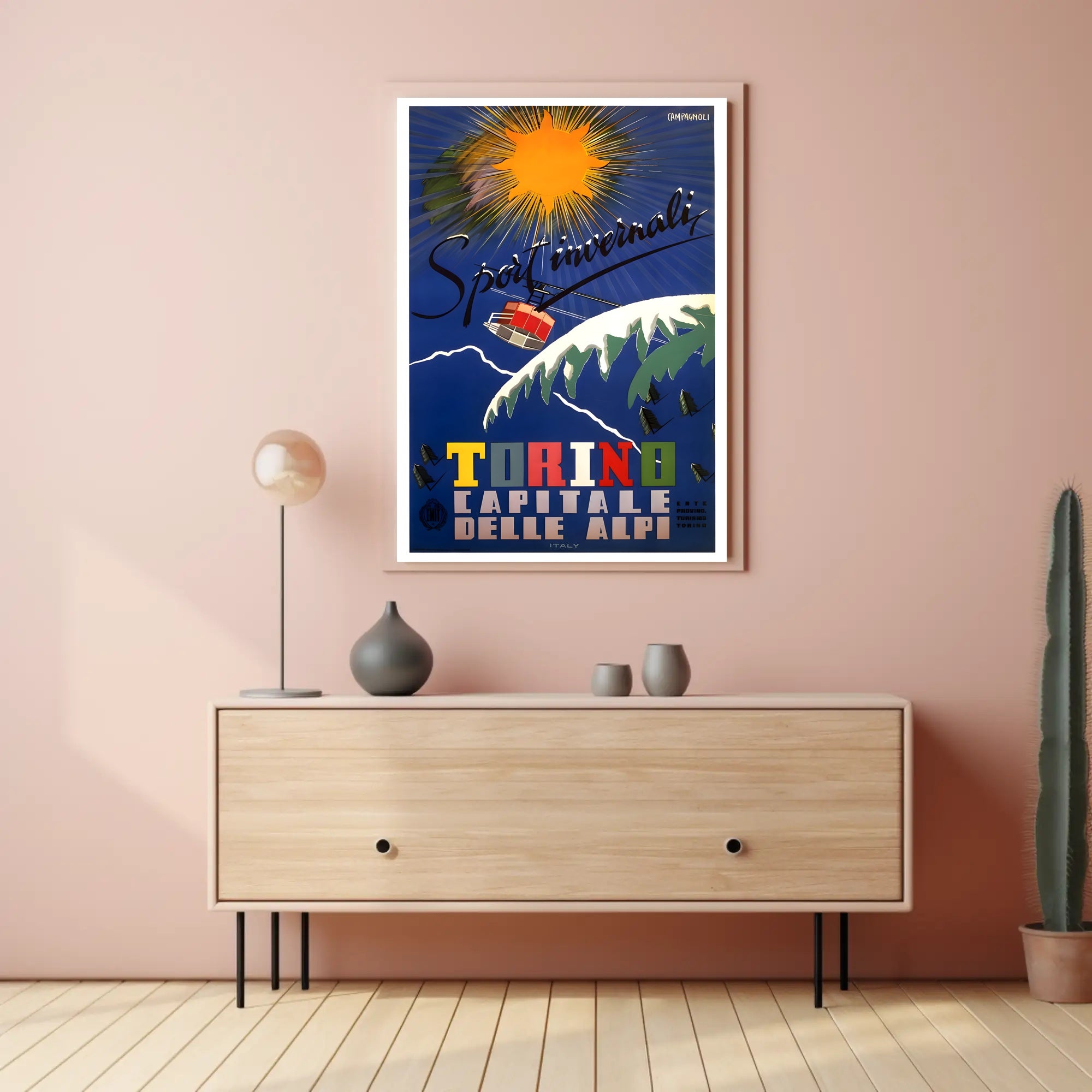 Winter Sports Adventure Travel Poster Turin Italy PosterGoat