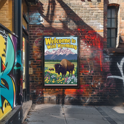 Welcome to Wild Wyoming Vintage Poster