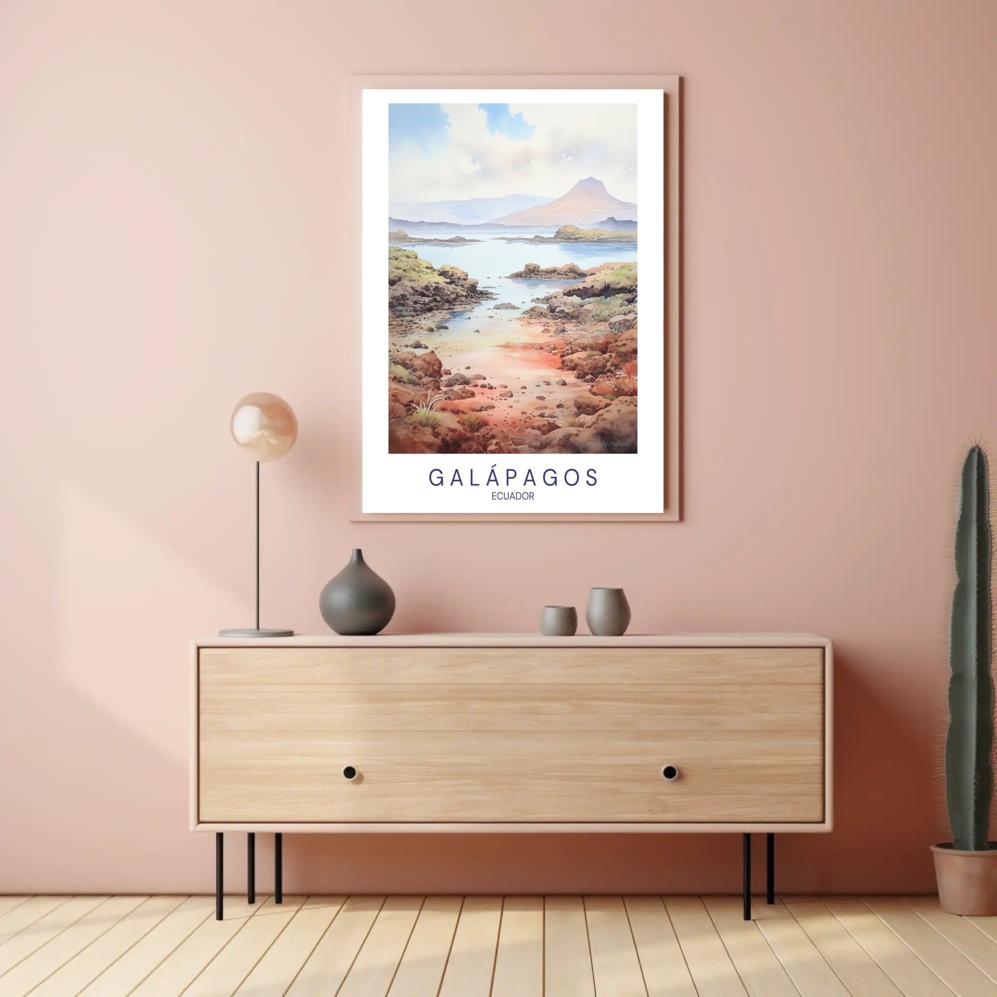 Galápagos Islands Serene Landscape Travel Poster PosterGoat