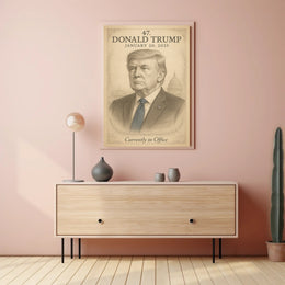 Donald Trump 47th President Sketch Poster Art Print for Home Decor PosterGoat