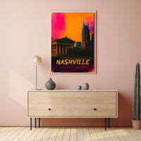 Nashville Pop Art Cityscape Poster