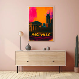 Nashville Pop Art Cityscape Poster
