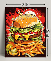Burger Explosion Poster PosterGoat