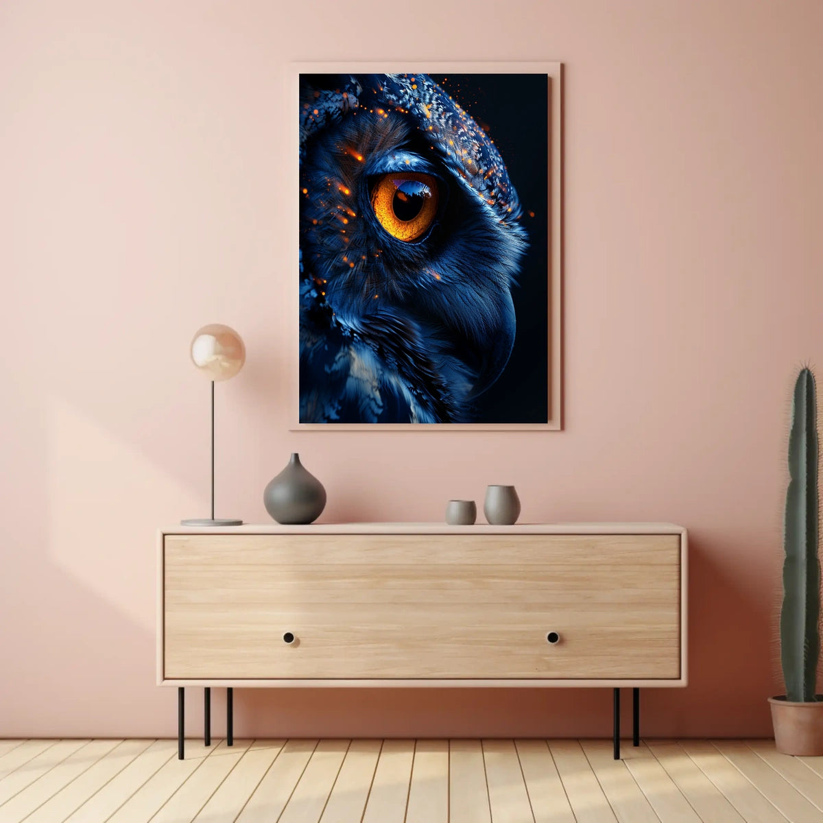 Mystical Owl Eye: Surreal Wildlife Art Poster