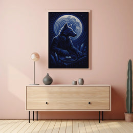 Moonlit Dj Wolf Poster