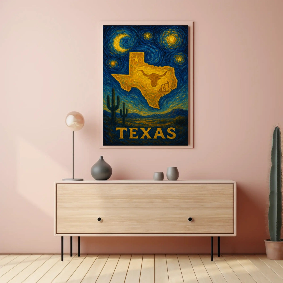 Texas Under a Starry Sky Poster