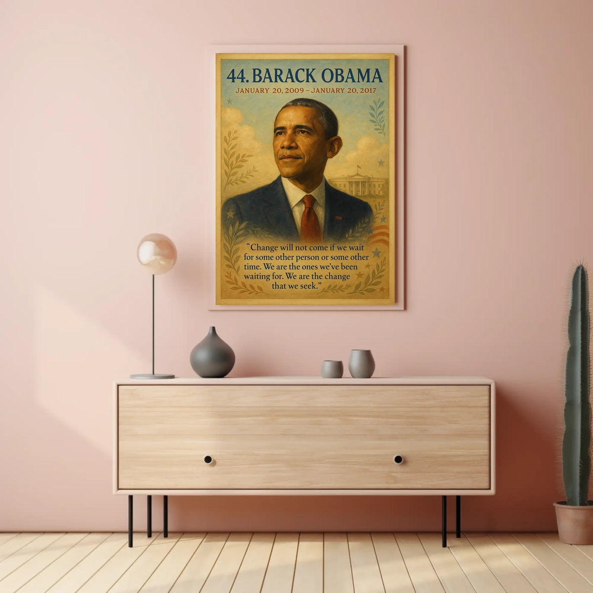 Barack Obama Change Inspirational Patriotic Poster