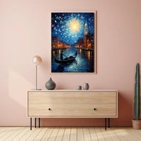 Moonlit Gondola Ride Poster