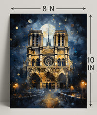 Gothic Splendor Notre-Dame At Night Poster