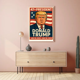 Trump Resolute Leader Pop Art Patriotic Poster