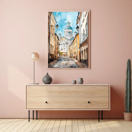 Finland Helsinki Cathedral Street View Poster