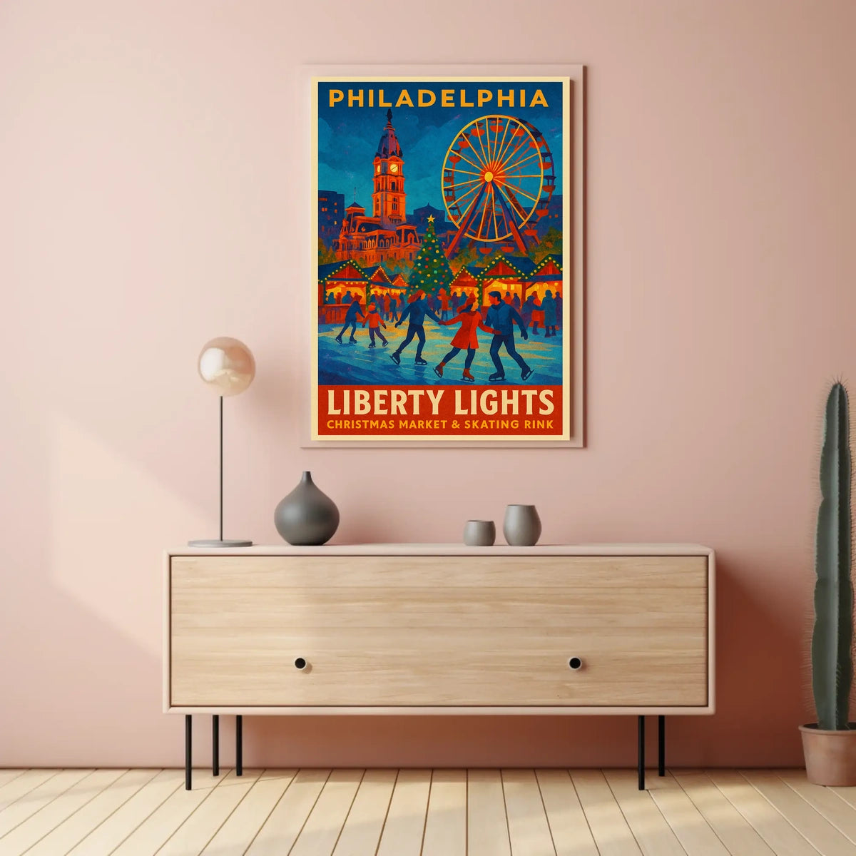 Philadelphia Liberty Lights Poster