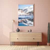 Serene Winter Mountain Reflection National Park Poster